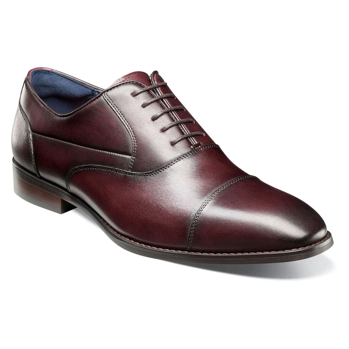 Dress Shoes Mens Stacy Adams Kallum Cap Toe Oxfords - Burgundy