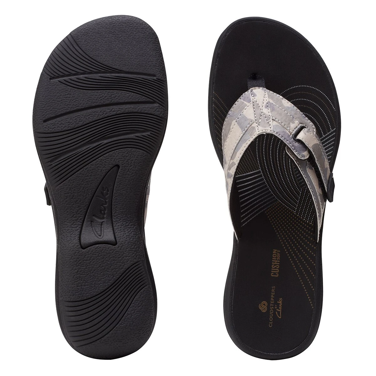 Sandals Womens Clarks® Cloudsteppers™ Brinkley Jazz Camo Flip Flops - Image 4